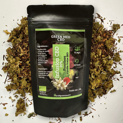 Infusion CBD 20% Rooibos Vanille Fraise BIO