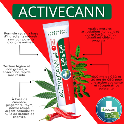 ACTIVECANN gel chauffant CBD-CBG